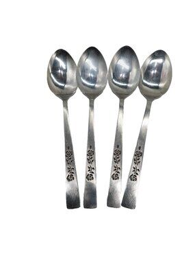 Oxford Hall OXH3 Stainless 4 Large Spoons Rose Burnished Japan Flatware 7 1/2"
